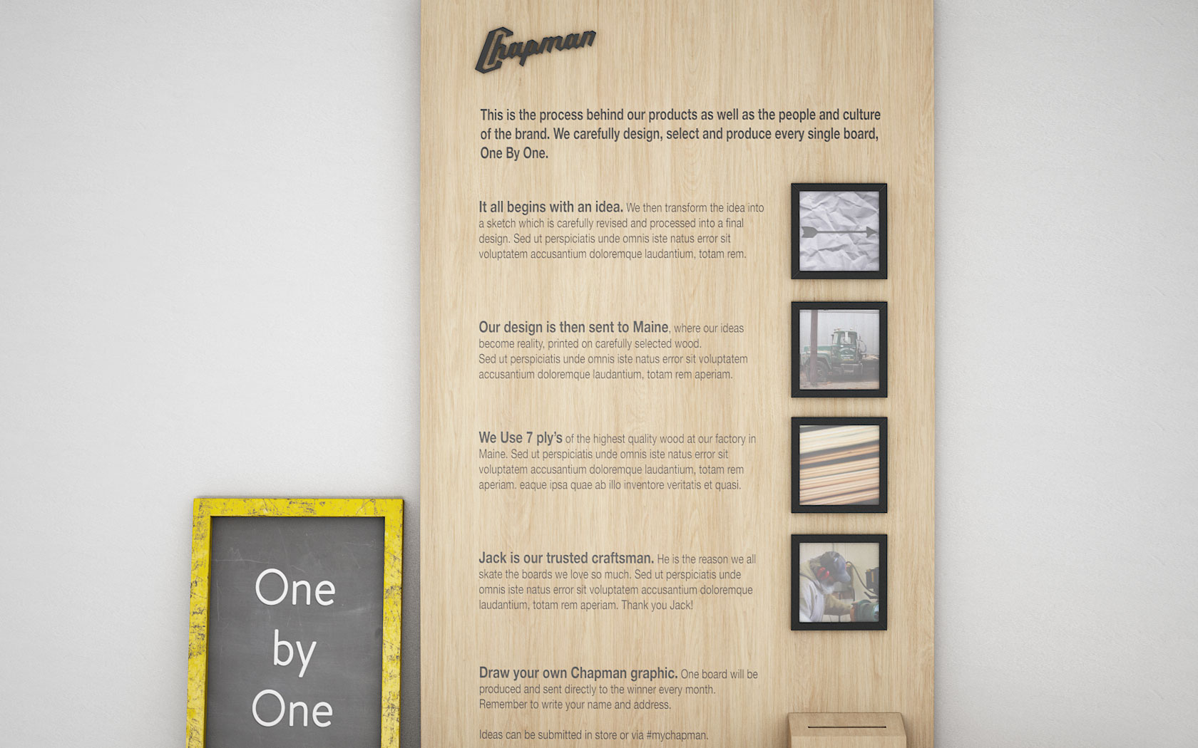 Chapman Skateboards concept retail render