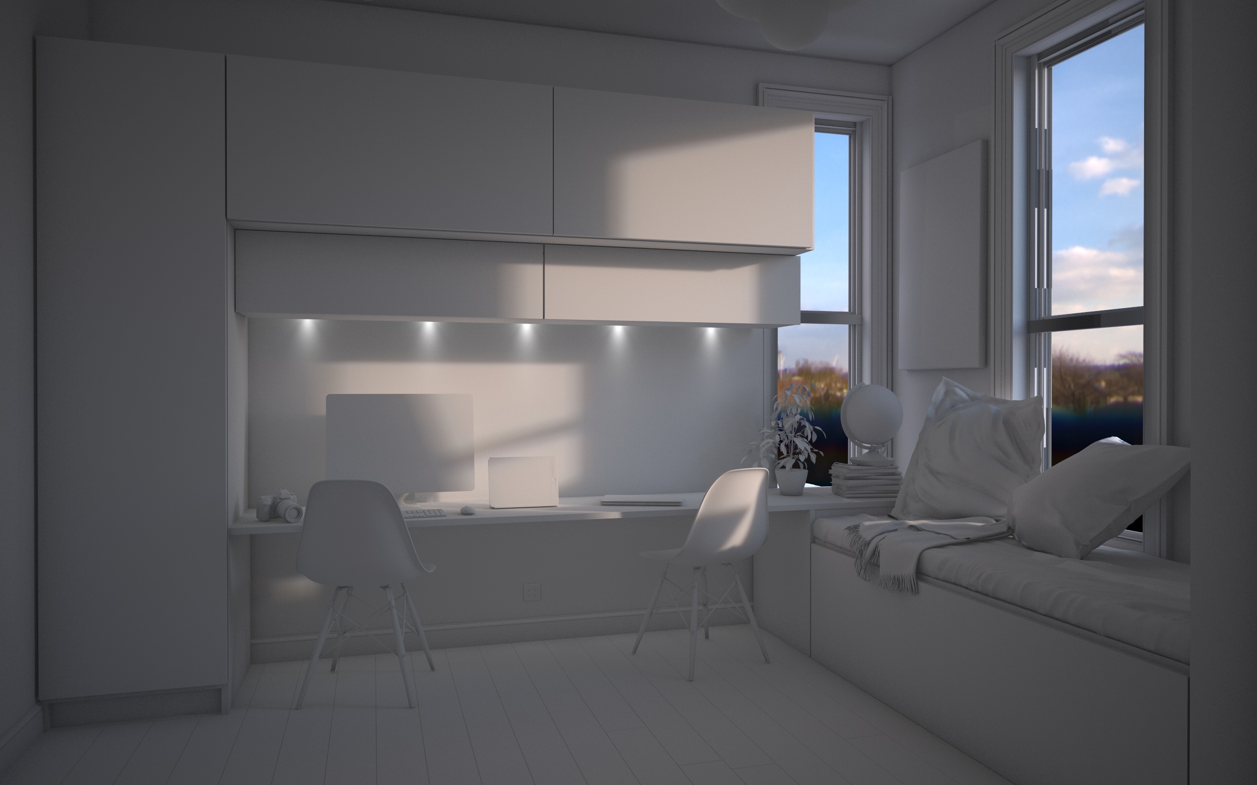 Front interior render